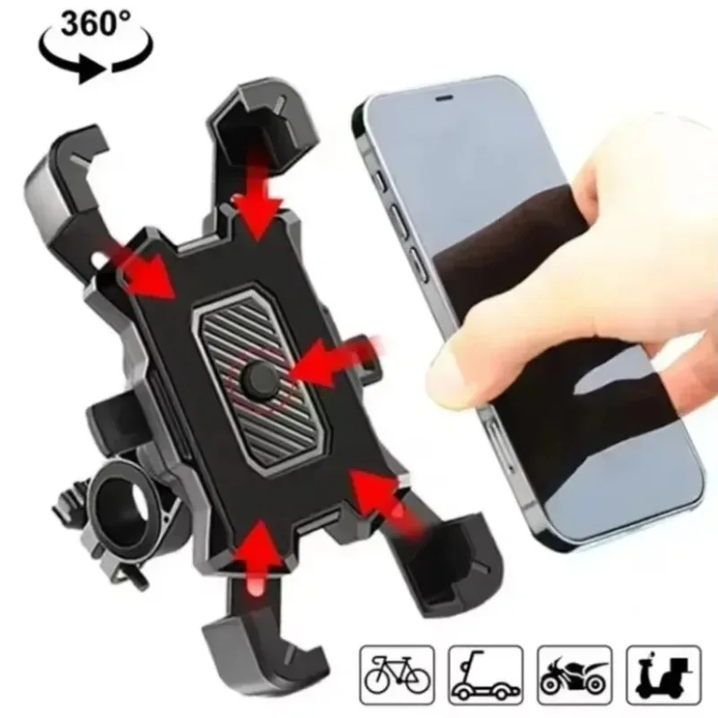 Motorräder Fahrräder Telefon Halter 360-Grad-Drehung Handy-Navigation Halterung Fahrrad Reiten Stoßfest Für iPhone Samsung Xiaomi