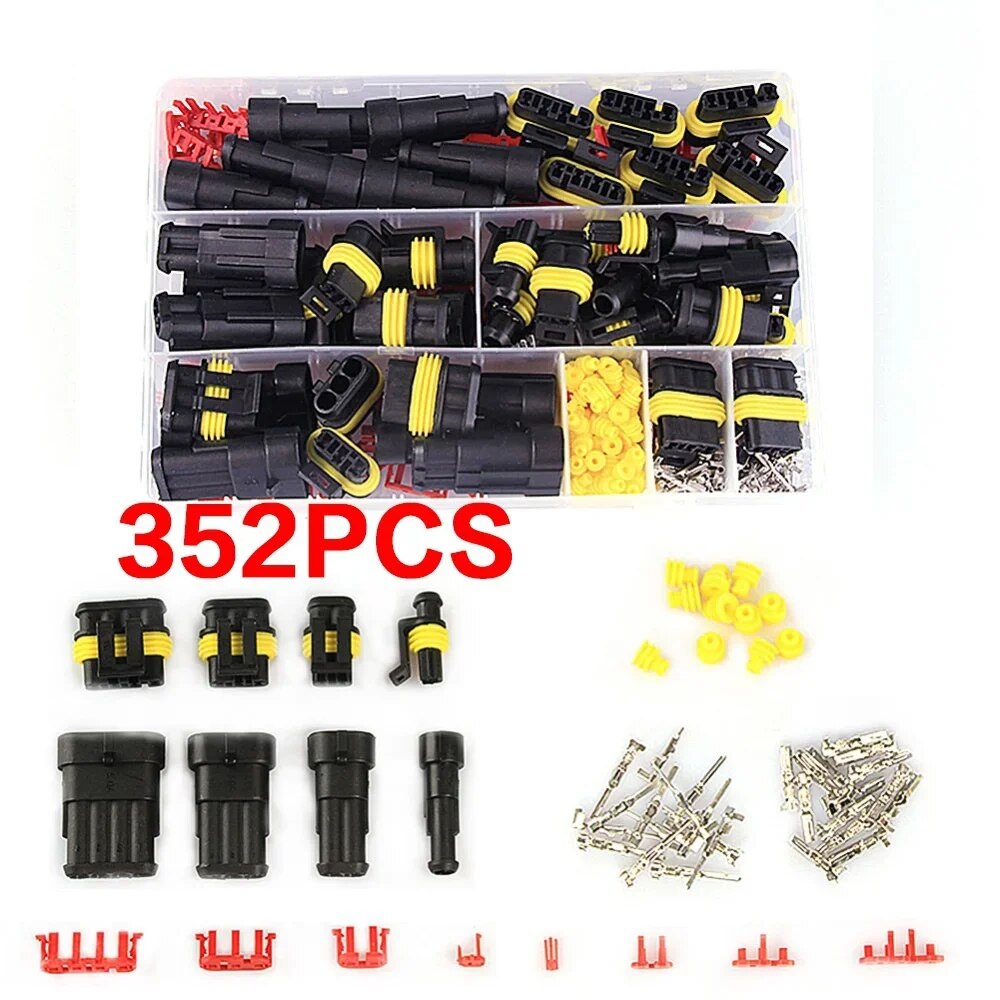 Kit de conector impermeável do carro, Lâmpada Xenon ESCONDIDA, Plugue de arnês, Arnês, 1, 2, 3, 4 furos, 240 pcs, 352 pcs, 708 pcs, 1004pcs