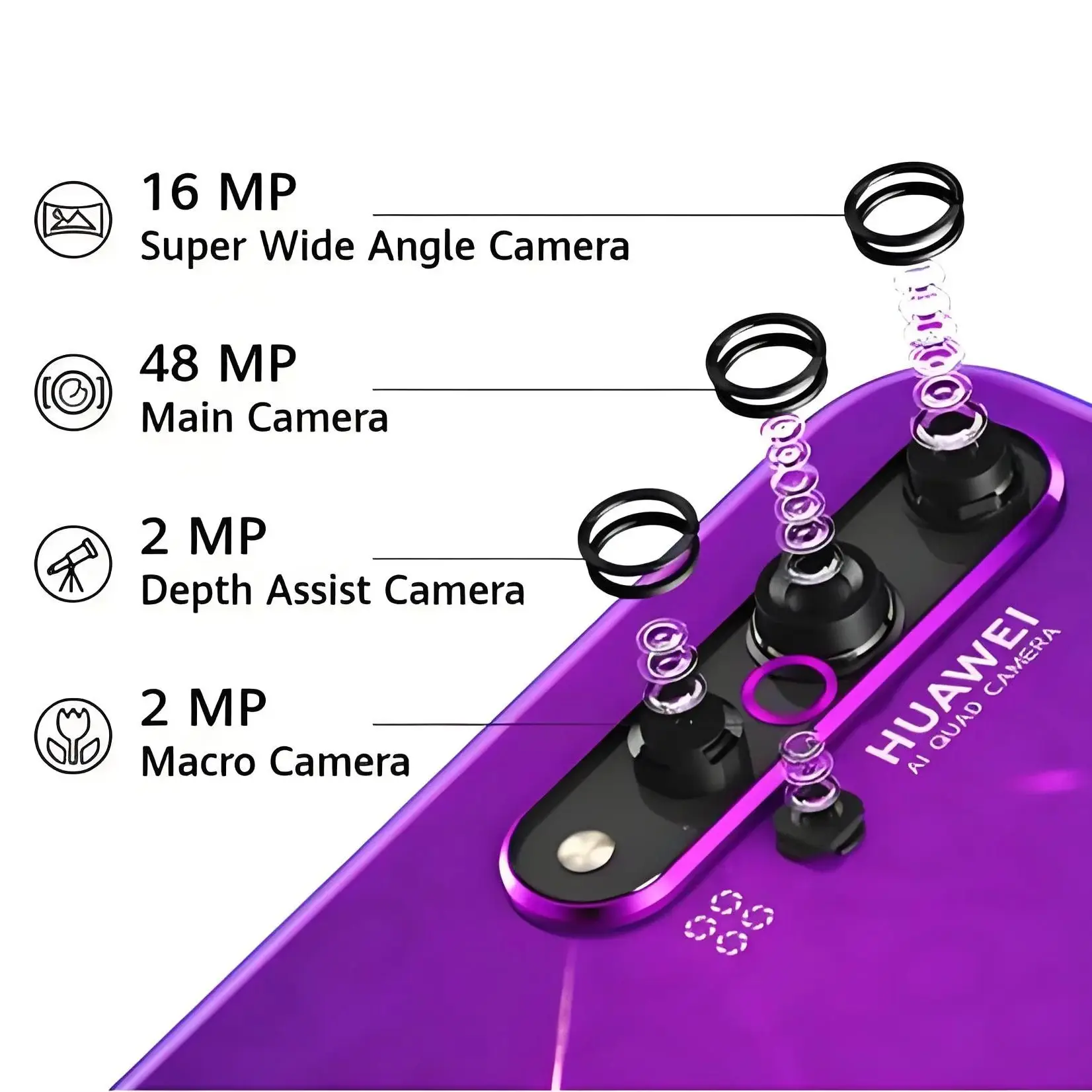 HUAWEI Nova 5T Smartphones Android Google Play Store 48MP Camera 6.26 inch 128GB 256GB ROM Mobile phones 4G Network Cell phone