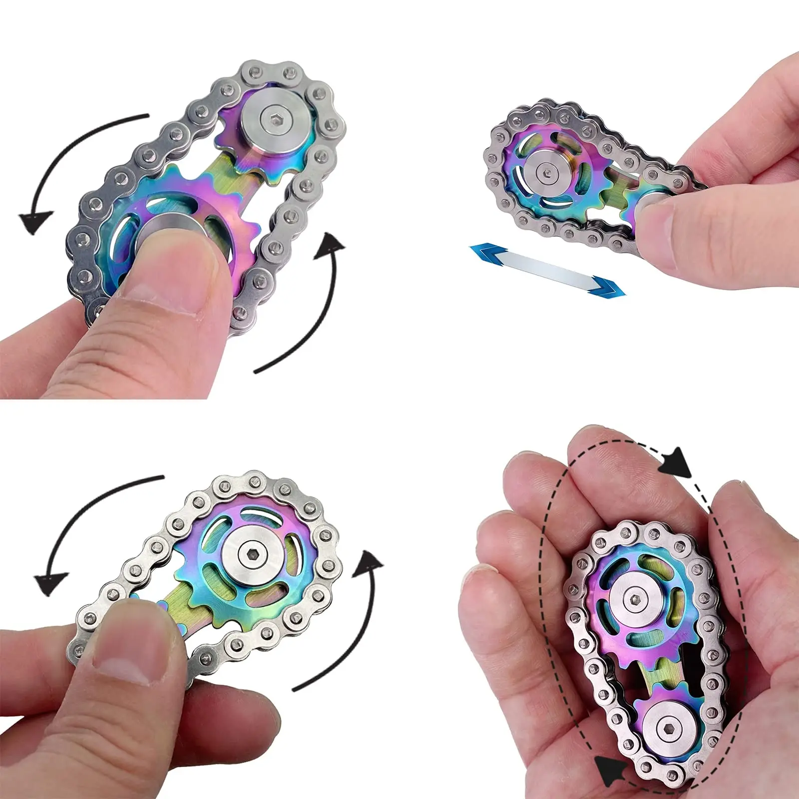 Metal mão spinner corrente engrenagem metal fidget spinner adulto edc brinquedos foco tdah ferramenta escritório alívio do estresse brinquedos