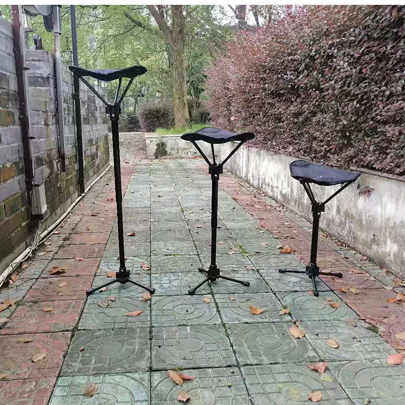 Taburete telescópico de una pierna, Mini taburete portátil de viaje al aire libre, cola de Camping, Maza, silla de pesca, silla de playa, triangular