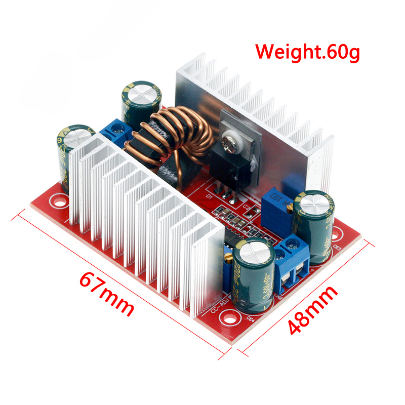 Fuente de alimentación de corriente constante, convertidor de aumento de 15A, CC de 400W, controlador LED de 8,5-50V a 10-60V, módulo de aumento de cargador de voltaje