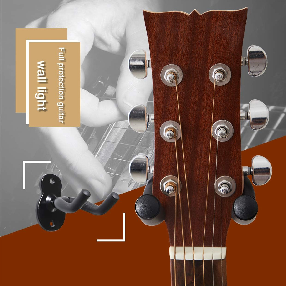Gitaarhanger Gitaarwandhouder Hook Stand String Wandgemonteerde houderhaak voor akoestische, elektrische gitaar, bas en ukelele