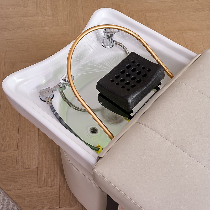 Cabezal de Spa para lavado de cabello, equipo de cama para estilista, fregadero de pies, silla de champú para ducha, salón de lujo para adultos, muebles de salón