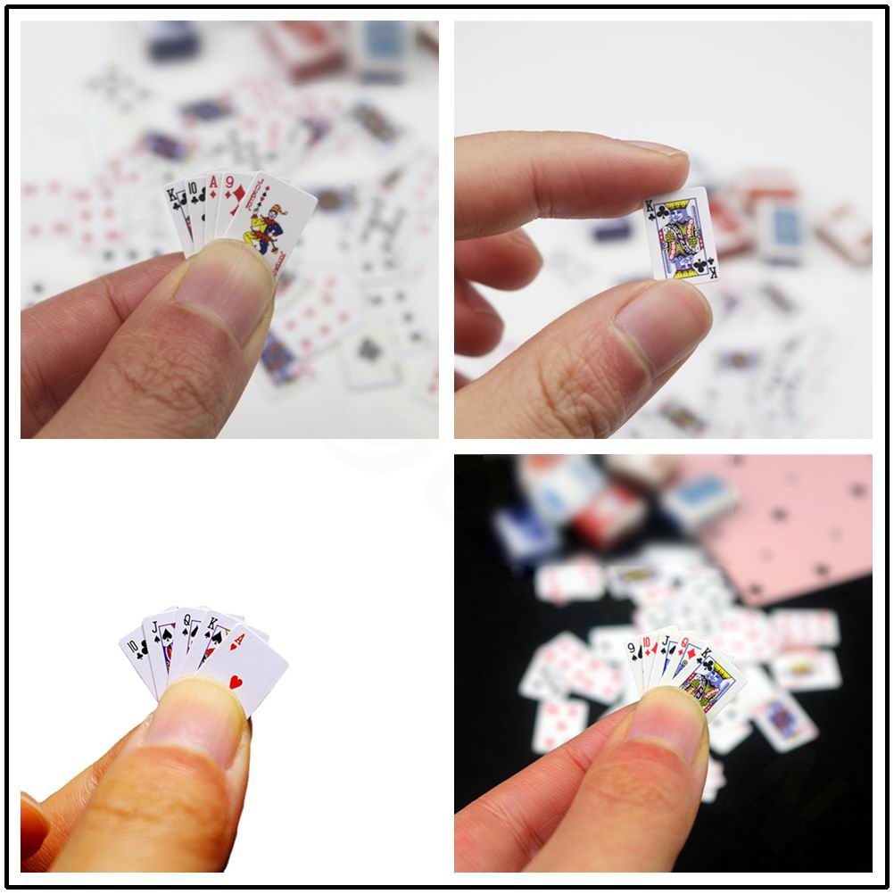 1 Bộ 1:12 Dễ Thương Thu Nhỏ Nhà Búp Bê Dễ Thương Mini Game Chơi Bài Phong Cách Ngẫu Nhiên Mini Dễ Thương Cho Game Nhà Búp Bê