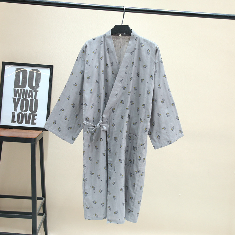 2025 novo masculino 100% algodão gaze algodão robe solto fino yukata japonês quimono pijamas masculino com capuz robe com decote em v pijamas roupão