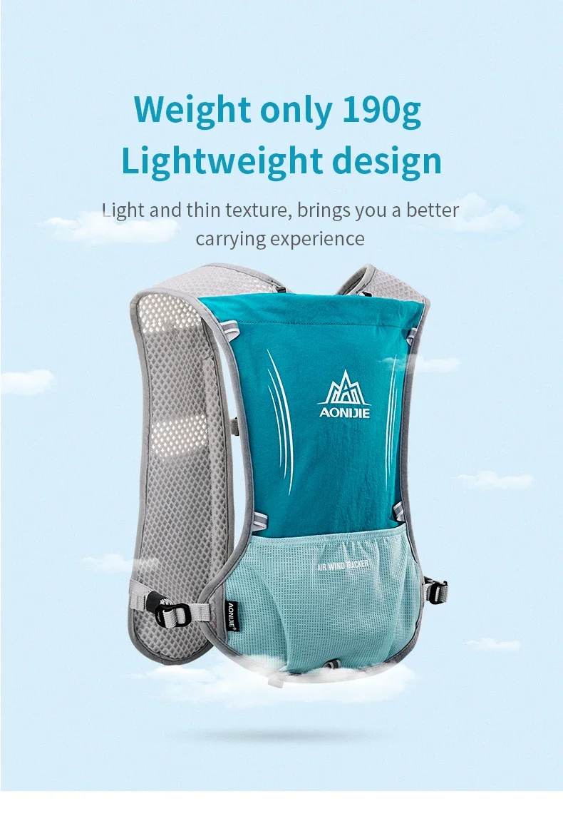 Aonijie e913s 5l hidratação mochila saco colete arnês para 1.5l bexiga de água caminhadas acampamento correndo maratona corrida esportes