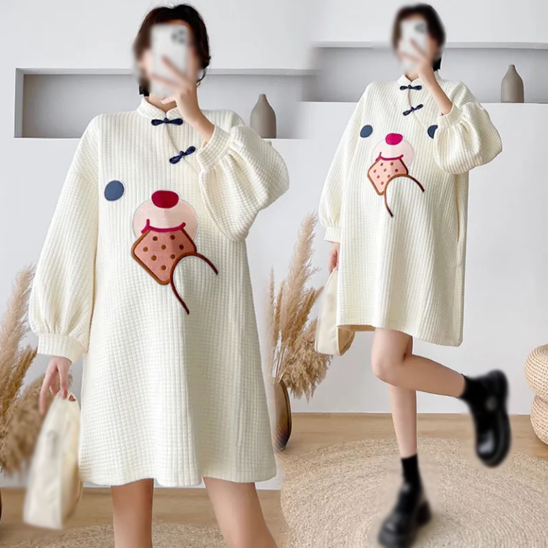 Robe de printemps et d'automne pour femmes enceintes, nouveau