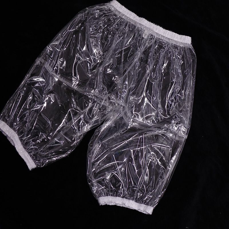 Shorts de cintura elástica à prova d'água de PVC para praia de verão