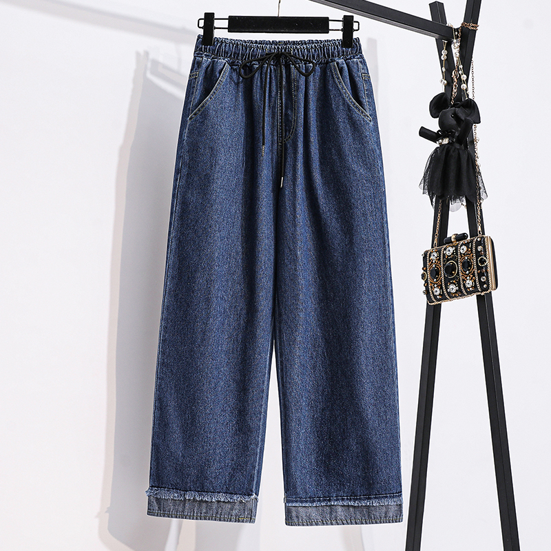 plus Size High Waist Casual Jeans Loose Wide Leg Denim Faionable Women's Autumn New Arrival Comfortable Loose Fit Trousers