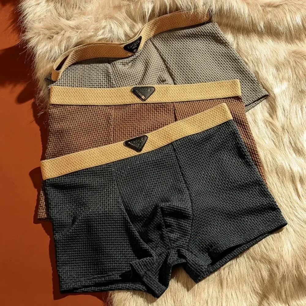 1 Uds. Pantalones cortos para hombre, ropa interior de seda helada, calzoncillos de talla grande, bragas ajustadas sexis transpirables, lencería con aire acondicionado, venta al por mayor