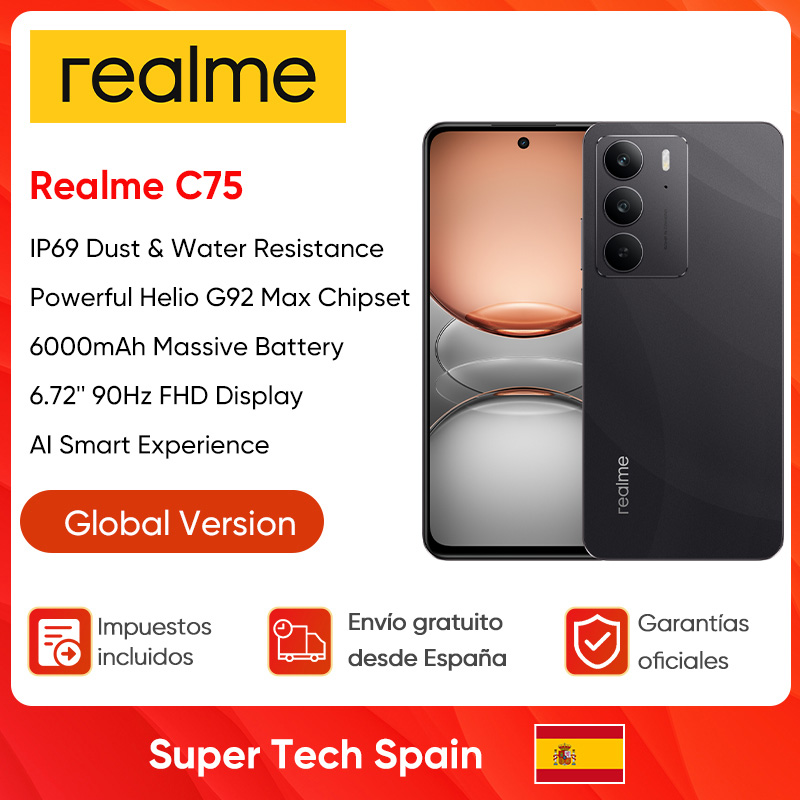 [Estreno mundial] realme C75 Smartphone Helio G92 Max Chipset 5828mAh Batería 45W Carga 6,72 ''90Hz Pantalla 50MP Cámara NFC IP69