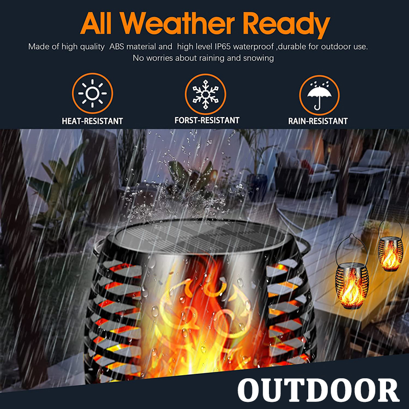 96 LED luces de antorcha solares al aire libre impermeable jardín Patio parpadeante llama bailando lámpara