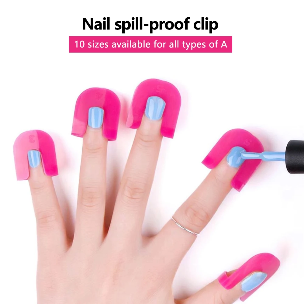 LINMANDA 26 Uds Protector de esmalte de uñas para dedos Protector de esmalte de uñas plástico suave Protector en U Protector de cutículas de piel herramientas de decoración de uñas