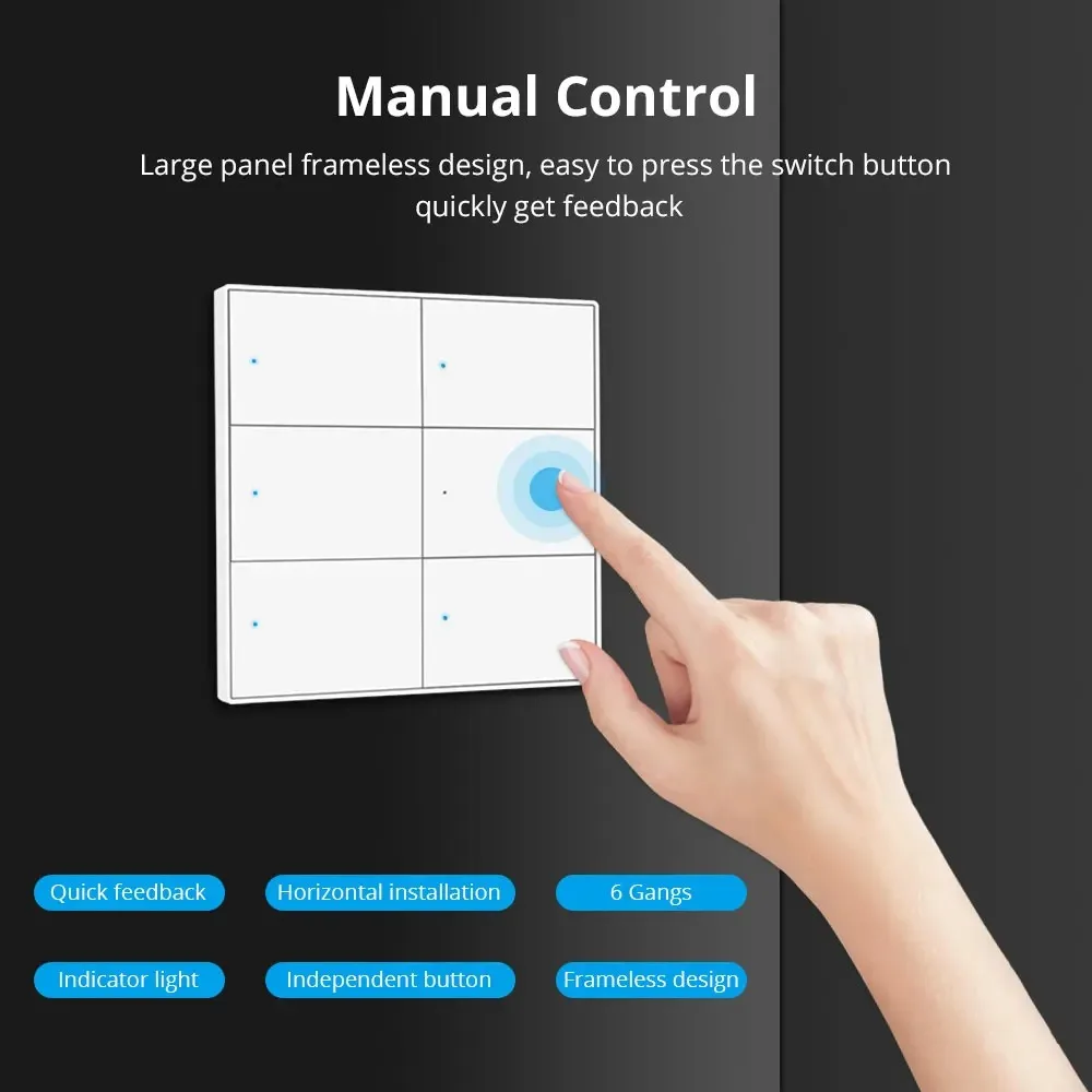 Zemismart Zigbee 4 gang Switch Scene Switches 6 Gangs Interruptor Neutral Required Work with Tuya Hub Alexa Google Home Voice