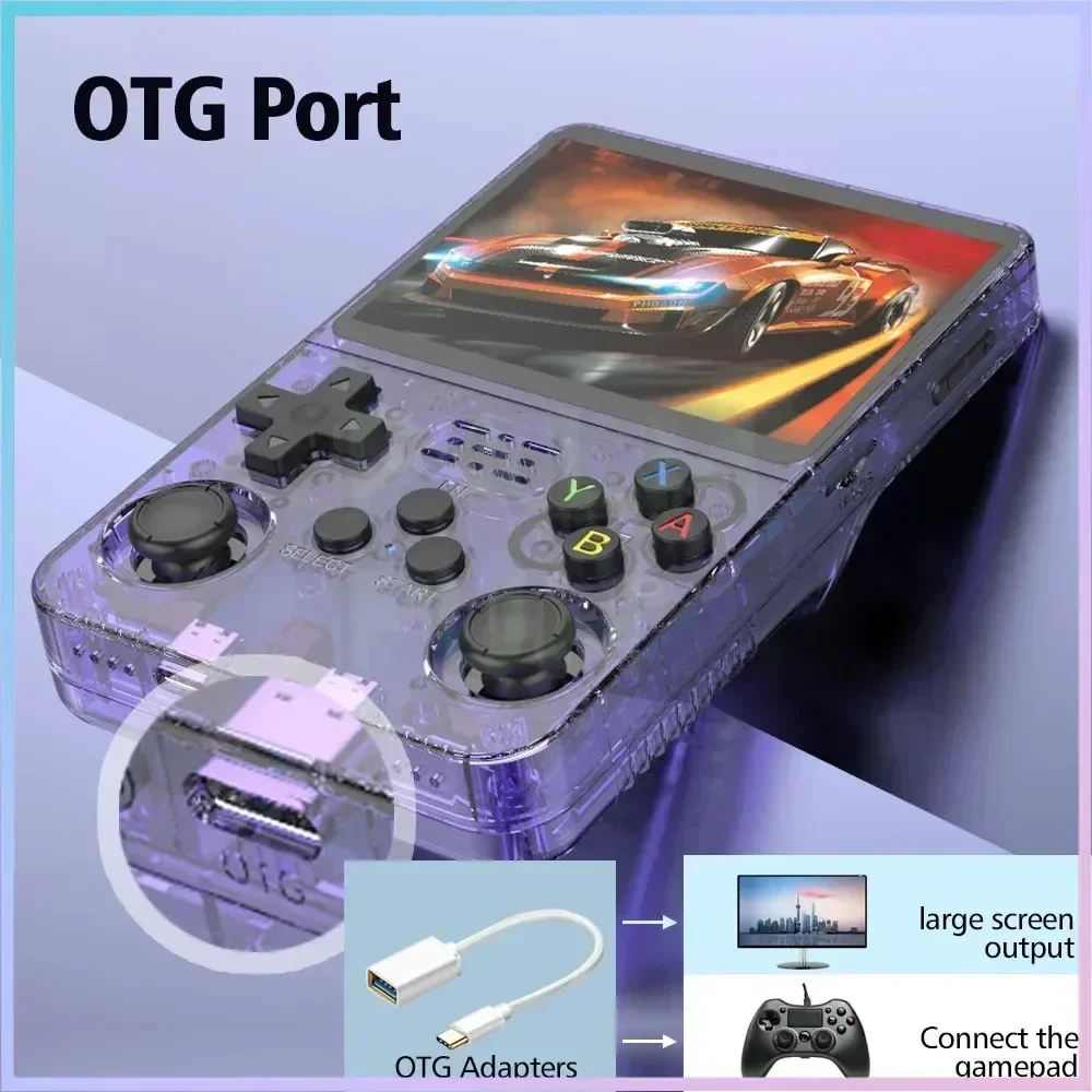 Console di gioco portatile retrò R36S Schermo IPS da 3,5 pollici Sistema Linux Mini lettore video portatile Emulatore di gioco classico 128G