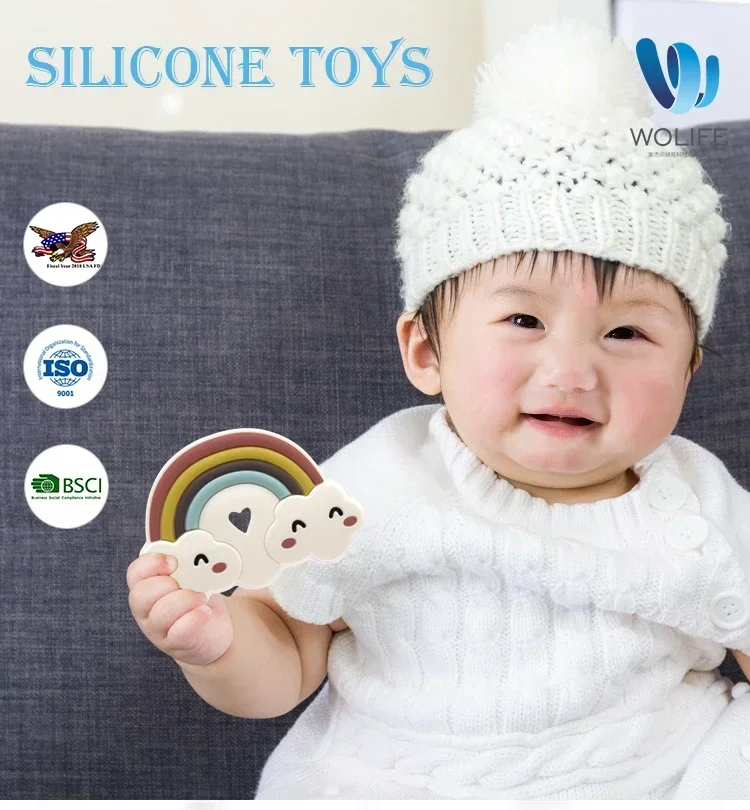 Wolife 1 Stück Baby Silikon Beißring BPA FREI Cartoon Form Zahnen Halskette Anhänger Pflege Zähne Geschenk Baby Silikon Beißring Molaren