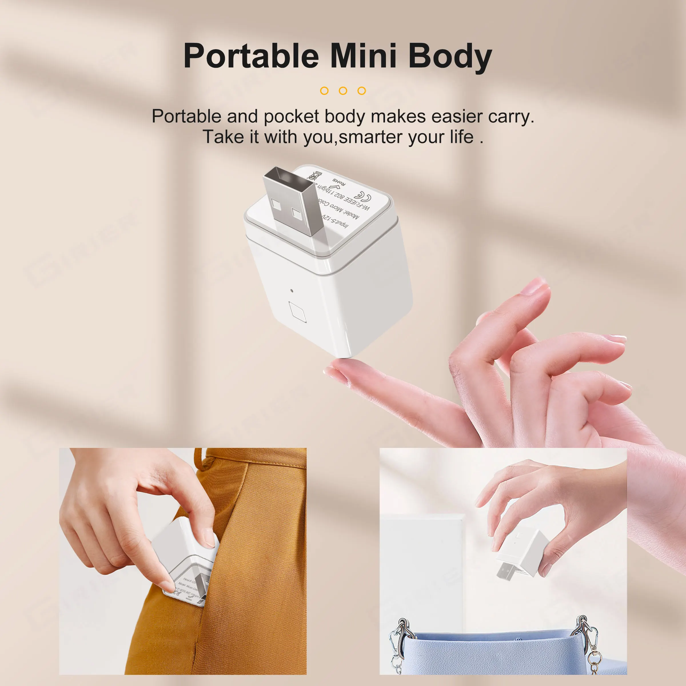 GIRIER Tuya Smart Micro USB adaptador interruptor 5V WiFi Mini USB adaptador de corriente funciona con Alexa Google Home asistente para hogar inteligente