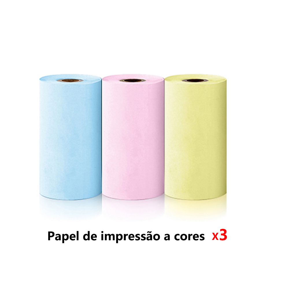 Mini impressora de papel térmico etiqueta adesivo colorido papel autoadesivo para sem fio bluetooth foto impressora sem tinta 57mm