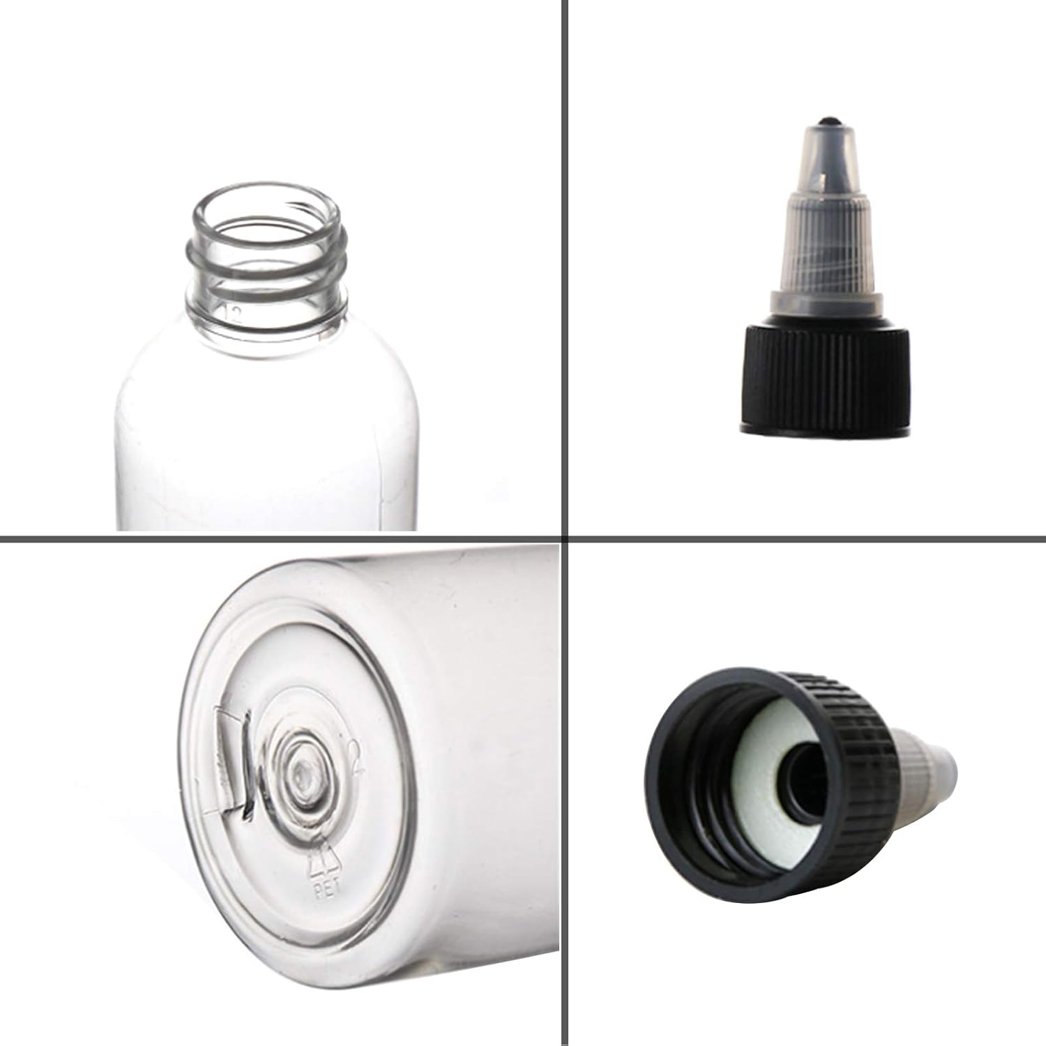5 個 30 ミリリットル/60 ミリリットル/100 ミリリットル/120 ミリリットル/150 ミリリットルプラスチック PET ジュース液体容量スポイトボトルツイストトップキャップタトゥー顔料インク容器