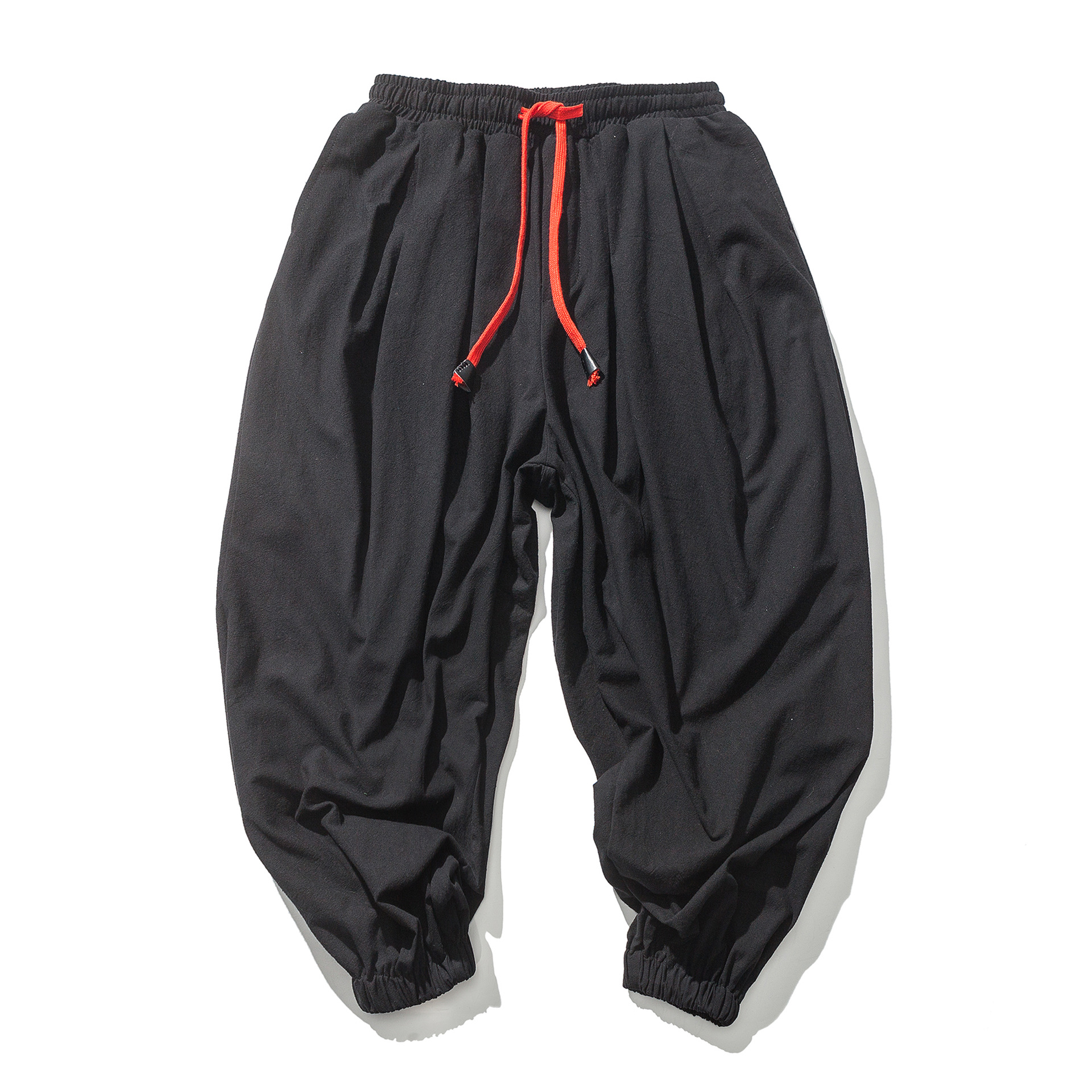 FGKKS ใหม่ Oversize ผู้ชายหลวม Harem กางเกงฤดูใบไม้ร่วงผ้าลินินจีน Overweight Sweatpants คุณภาพสูงสบายๆกางเกงชาย