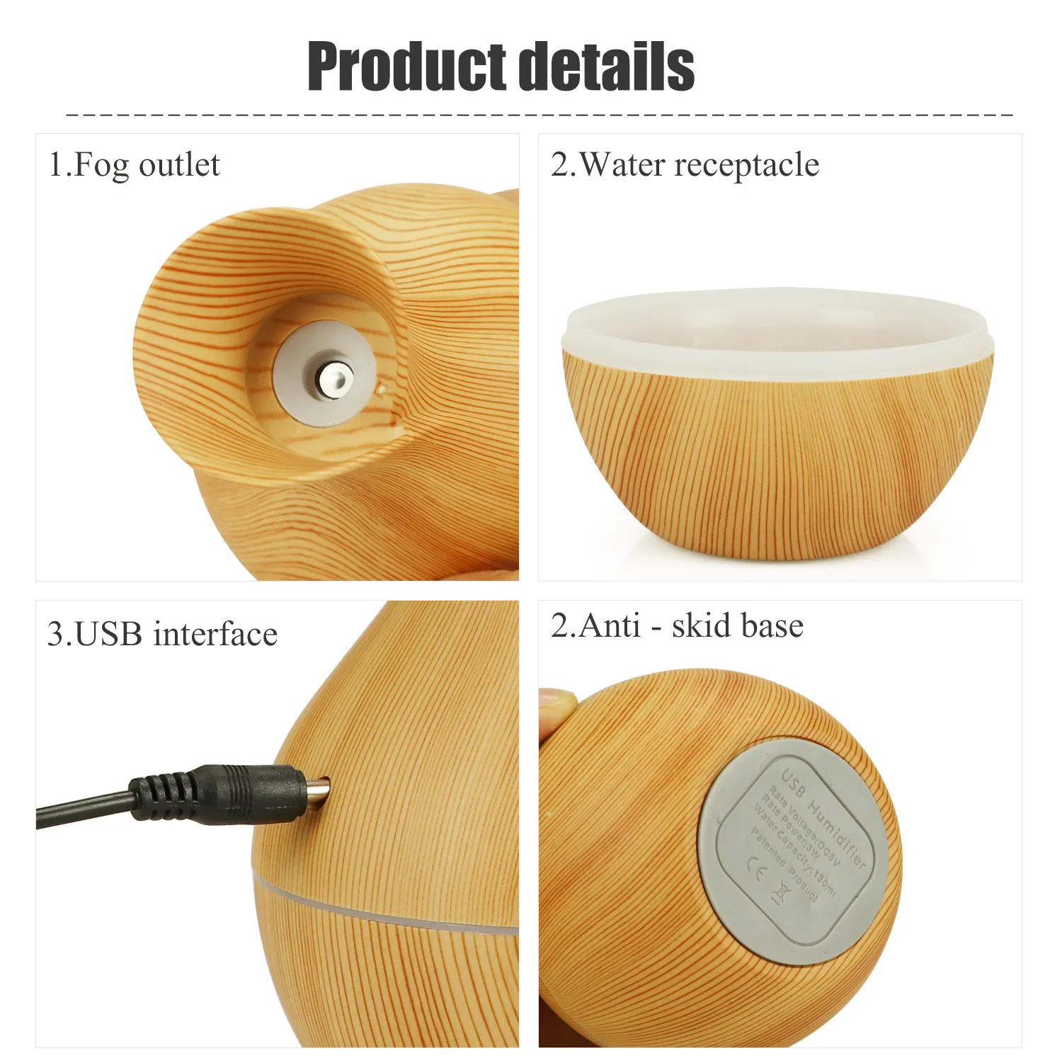 200ml Air Humidifier Essential Oil Diffuser USB Mist Maker MINI Humidificador พร้อมแสงสีสันสดใสสําหรับรถบ้านสํานักงาน