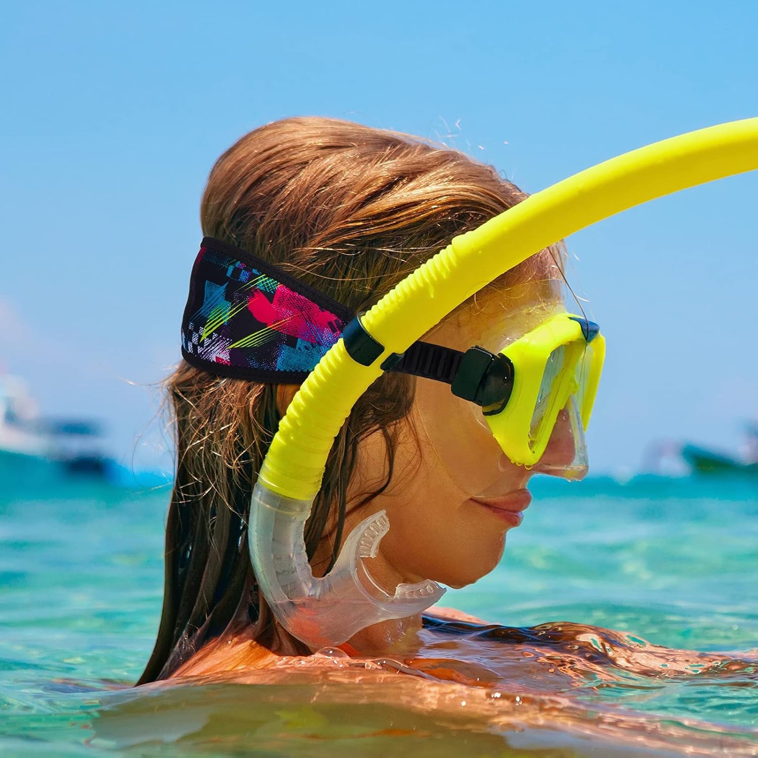 Cubierta de correa de máscara de buceo, envoltura protectora de pelo reutilizable de neopreno para hombres y mujeres, buceo, snorkel, natación
