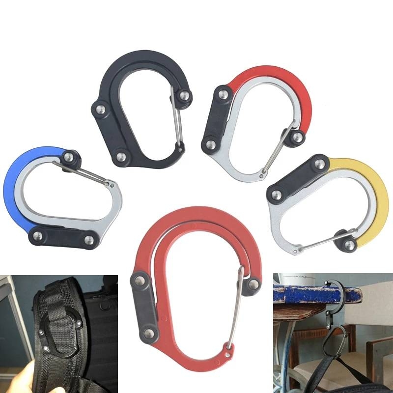 Hybrid-Getriebe-Clip – Karabiner, drehbarer Haken-Clip, nicht verriegelbar, starke Clips für Camping, Angeln, Wandern, Reisen, Rucksack