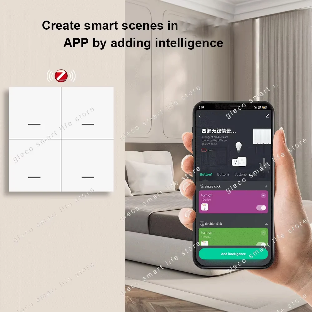 สมาร์ท ZigBee ฉากสวิทช์ไร้สาย 12 สถานการณ์สวิทช์ปุ่ม Controller Home Automation Switches สําหรับ 2MQTT Home Assistant