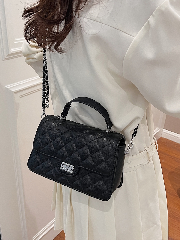 Fashionable Multi-Layered Small Chain Bag Women's Crossbody Bag Slish Yangling Grid Trendy Versatile Casual Pure Color PU L...