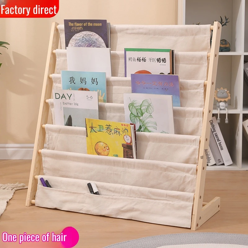 Scaffale per bambini mobile in legno Scaffale per libri multistrato Scaffale da lettura da pavimento per libri e giocattoli per bambini