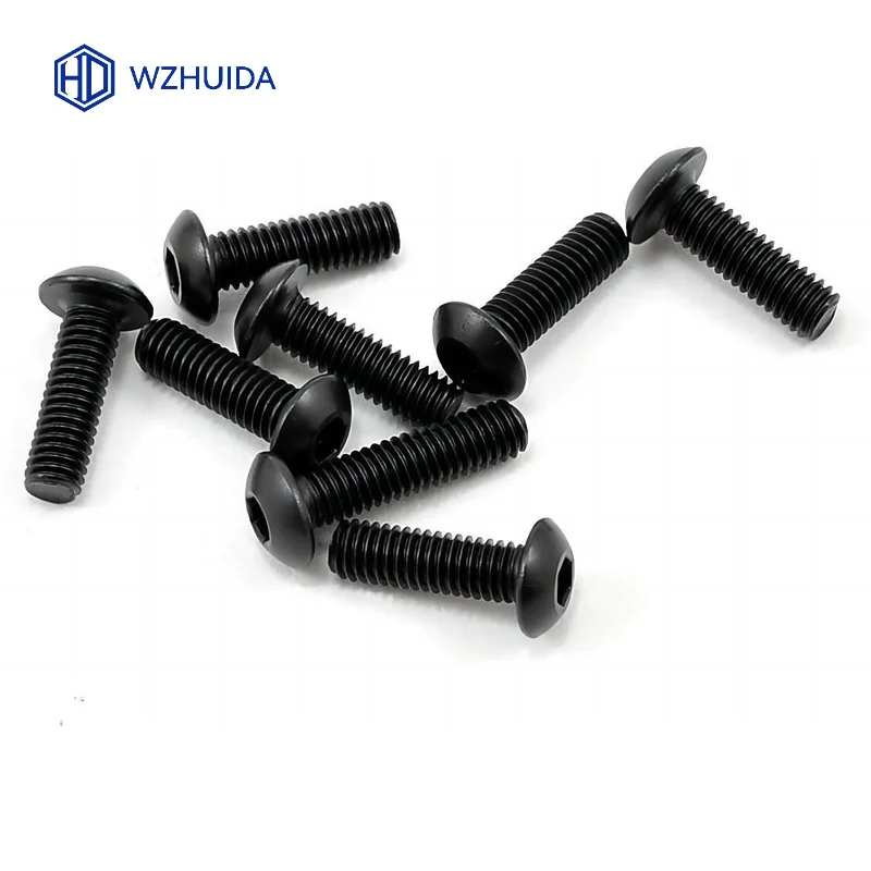 M2 M2.5 M3 M4 M5 M6 M8 M10 negro hexagonal cabeza de botón tornillo A2-70 304 acero inoxidable ISO7380