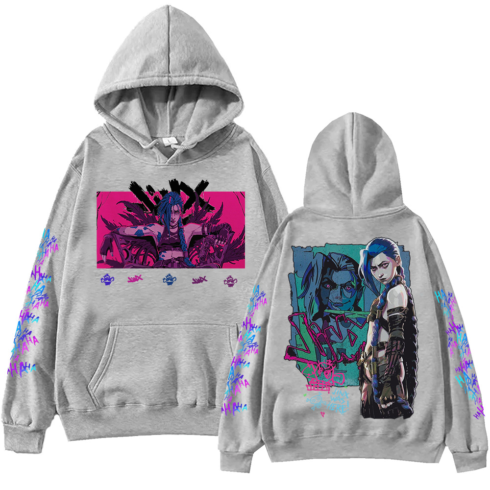 Hot Anime Jinx-Arcane Hoodie Harajuku Hip Hop Pullover Tops Beliebte Musik Sweatshirt Fans Geschenk