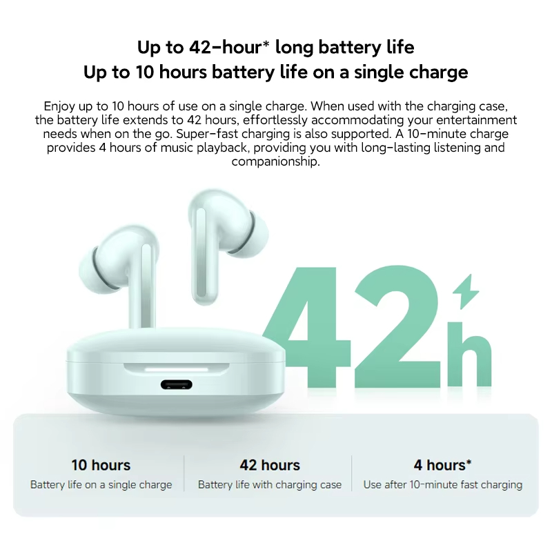 Globale Version Xiaomi Redmi Buds 6 Bis zu 49 dB aktive Geräuschunterdrückung Bis zu 42 Stunden Hören mit Ladeetui