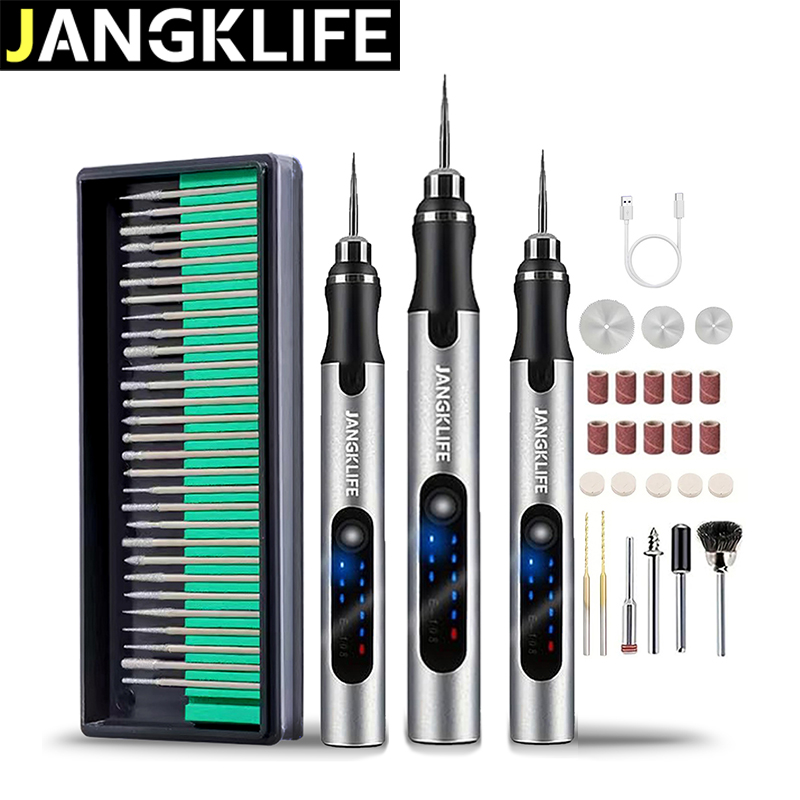 JANGKLIFE USB Cordless Rotary Tool Kit Woodworking Engraving Pen DIY For Jewelry Metal Glass Mini Wireless Drill