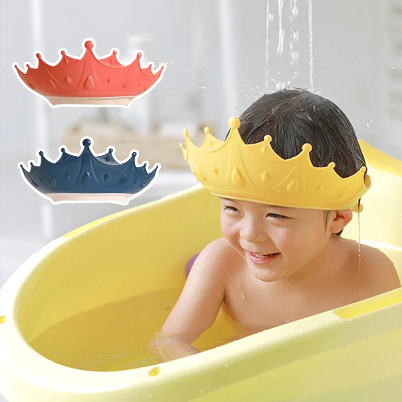 Touca de shampoo de silicone para recém-nascidos e crianças, chapéu de banho ajustável e redimensionável com proteção para os ouvidos e viseira para banho seguro