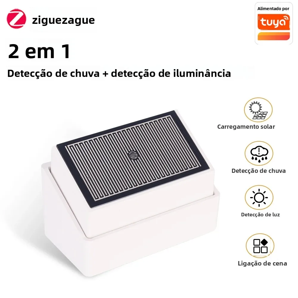Tuya zigbee sensor de detecção de gotas de chuva com detector de luz ipx4 ao ar livre à prova d' água suporte assistente doméstico zigbee2mqtt