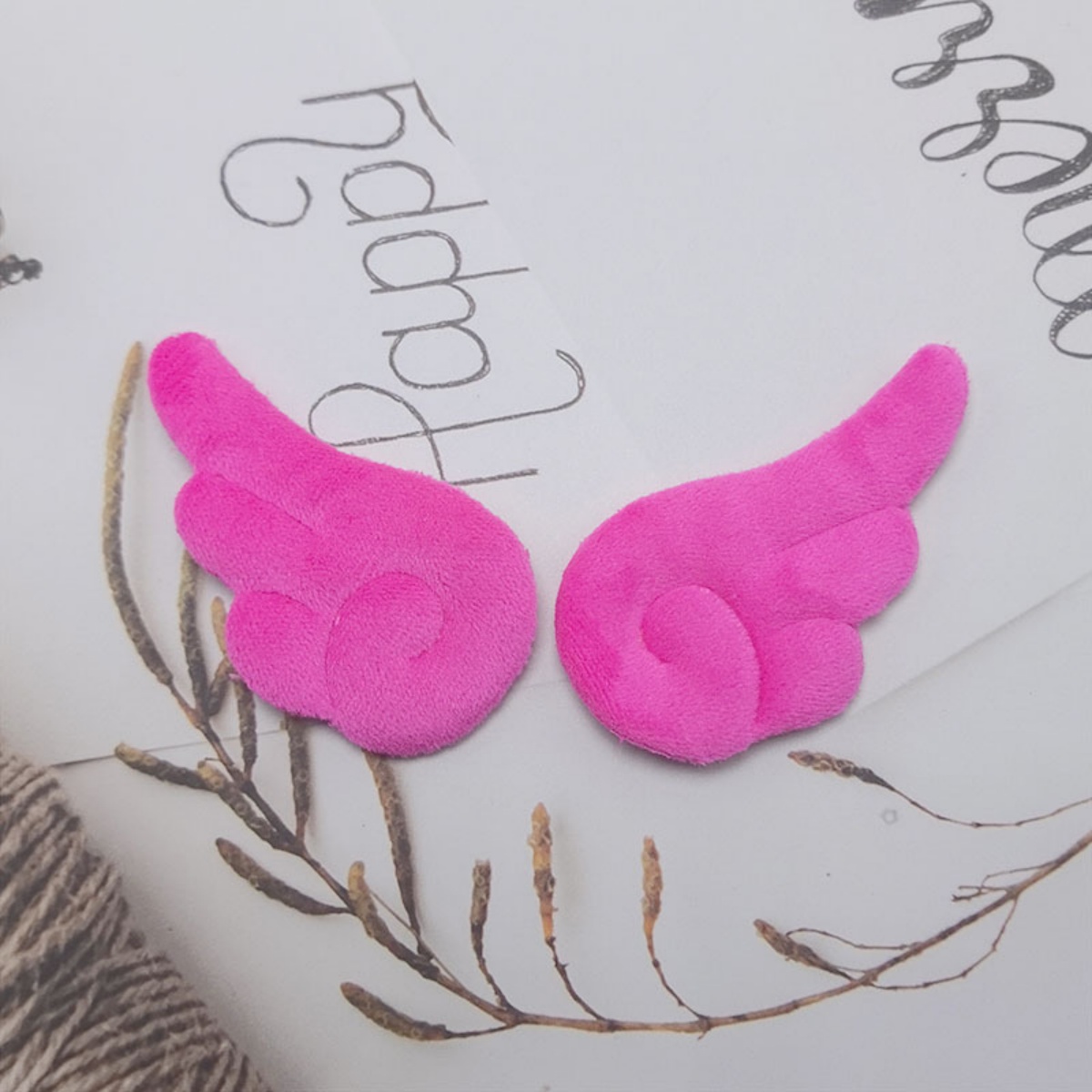 2Pcs  double-sided plush angel wings diy accessories cake card cap socks clothing toy decoration materials