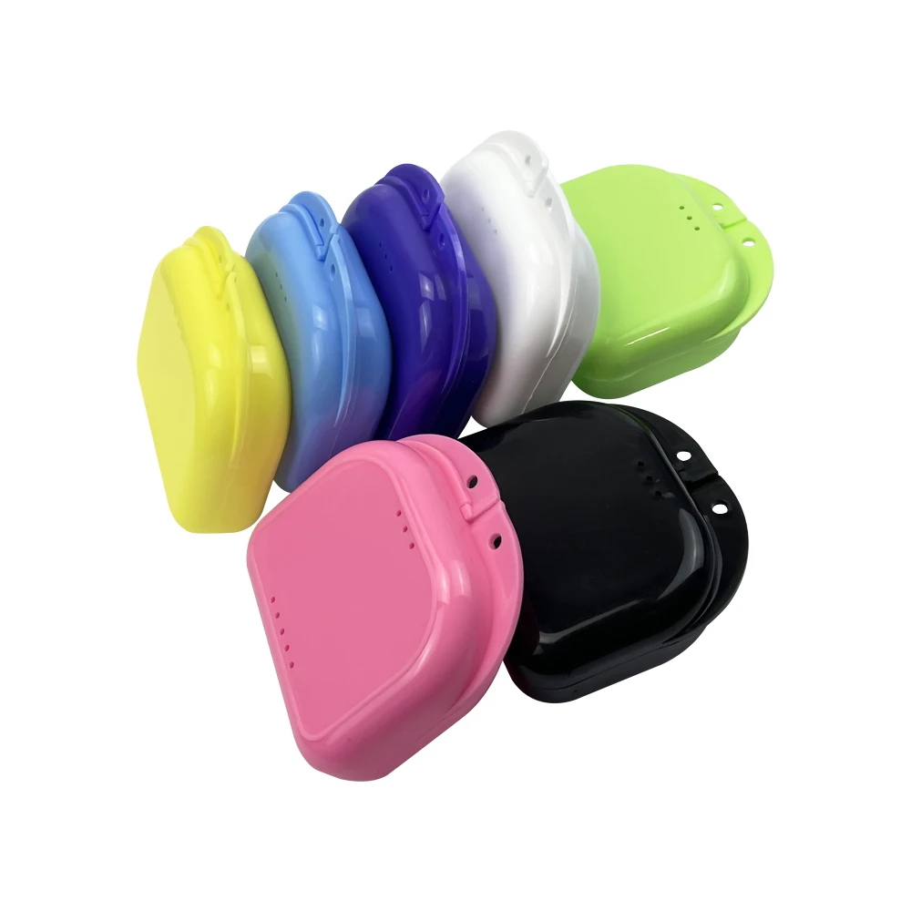 5Pcs Plastic Dental Brace Storage Container False Tooth Storage Box Tooth Retainer Tooth Correction Brace Denture Organizer Case