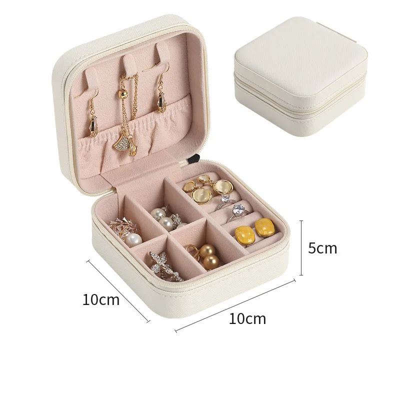 Eenvoudige ins macaron sieradendoos reizen reizen studs ketting ring sieradendoos, draagbaar