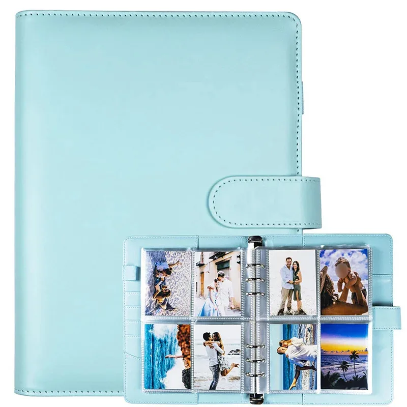 25pcs 페이지 (4 그리드) 사진 카드 A5-Binder Kpop 사진 앨범 아이돌 카드 루스 리프 수집 도서 바인더 바인더 Photocard 홀더