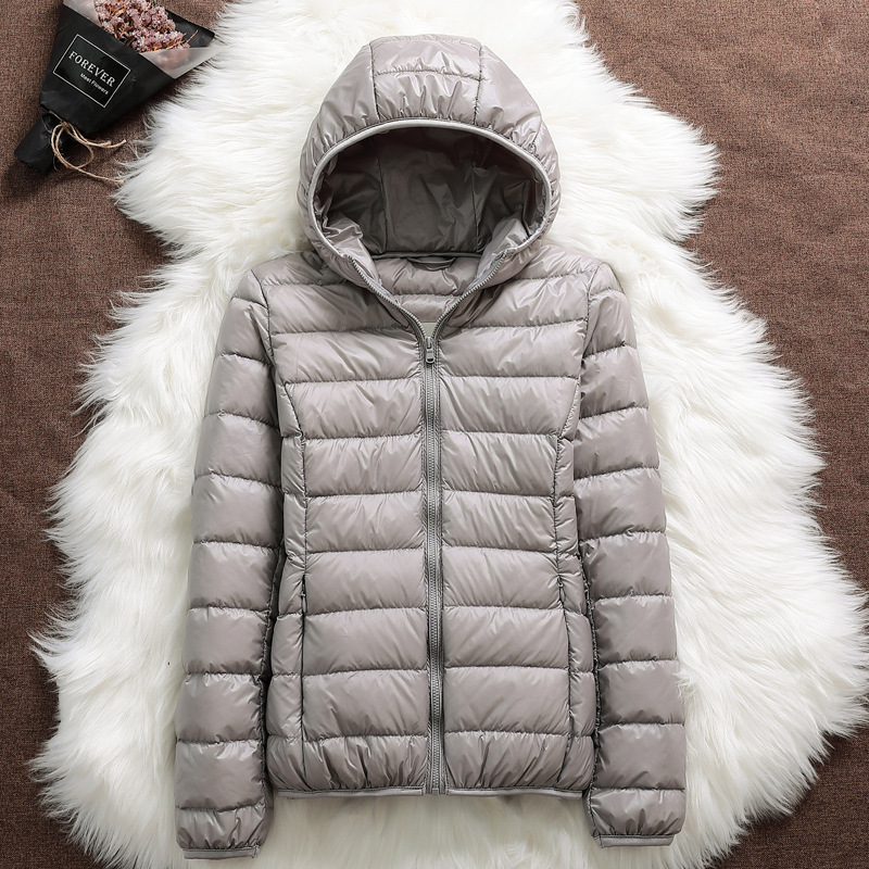 Chaquetas de plumas con capucha para mujer, abrigos ultraligeros de plumón de pato blanco, Parkas informales empaquetables, 15 colores, Primavera e invierno, 2023