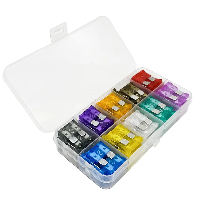 2a-35a Medium Auto Zekering 10 Soorten 100 stks Auto Zekering Plug Assortiment Ontsteking Koplamp Airconditioner Veiligheidsbuis Stekkers