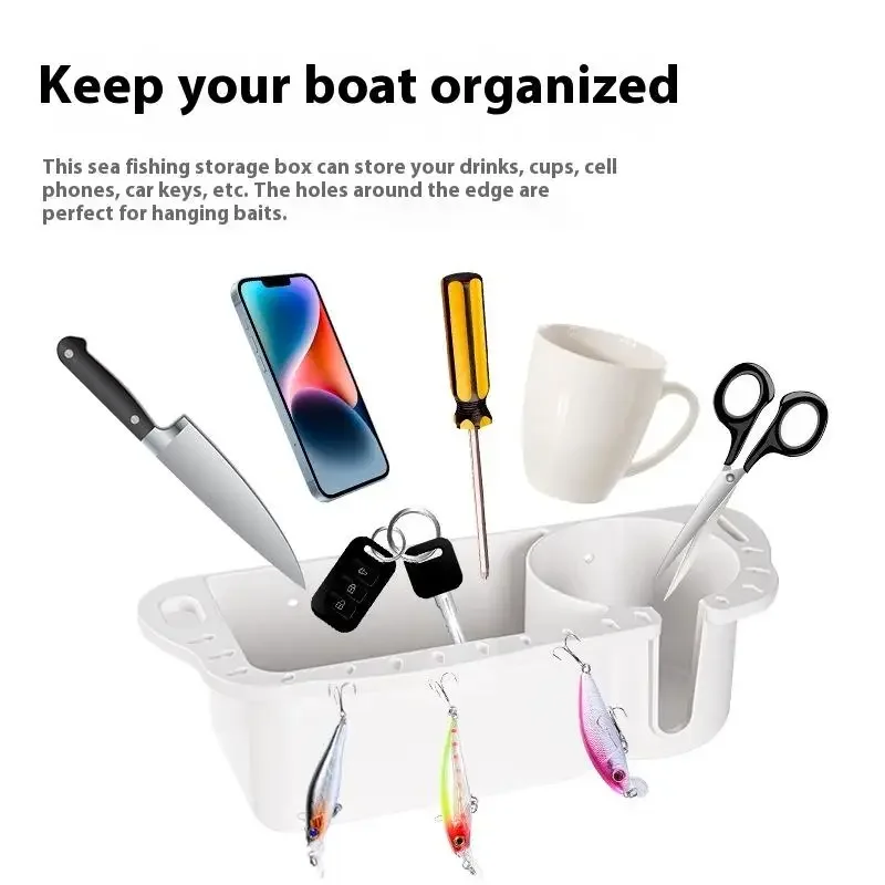 Marine Storage Caddy Box Kan Bekerhouder Jacht Ponton Vissen Cabine Opbergvak Beugel Organizer Opslag Gereedschap