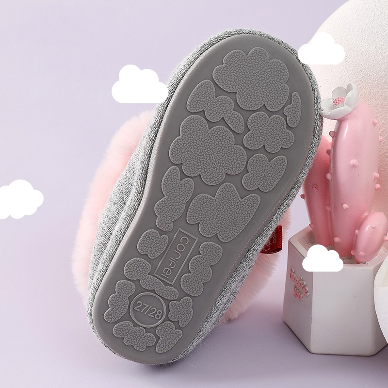 Crestar ガールズボーイズかわいいぬいぐるみ綿の靴冬屋内快適なベビーファジーハウススリッパ新しい子供毛皮の毛皮のようなスリッパ