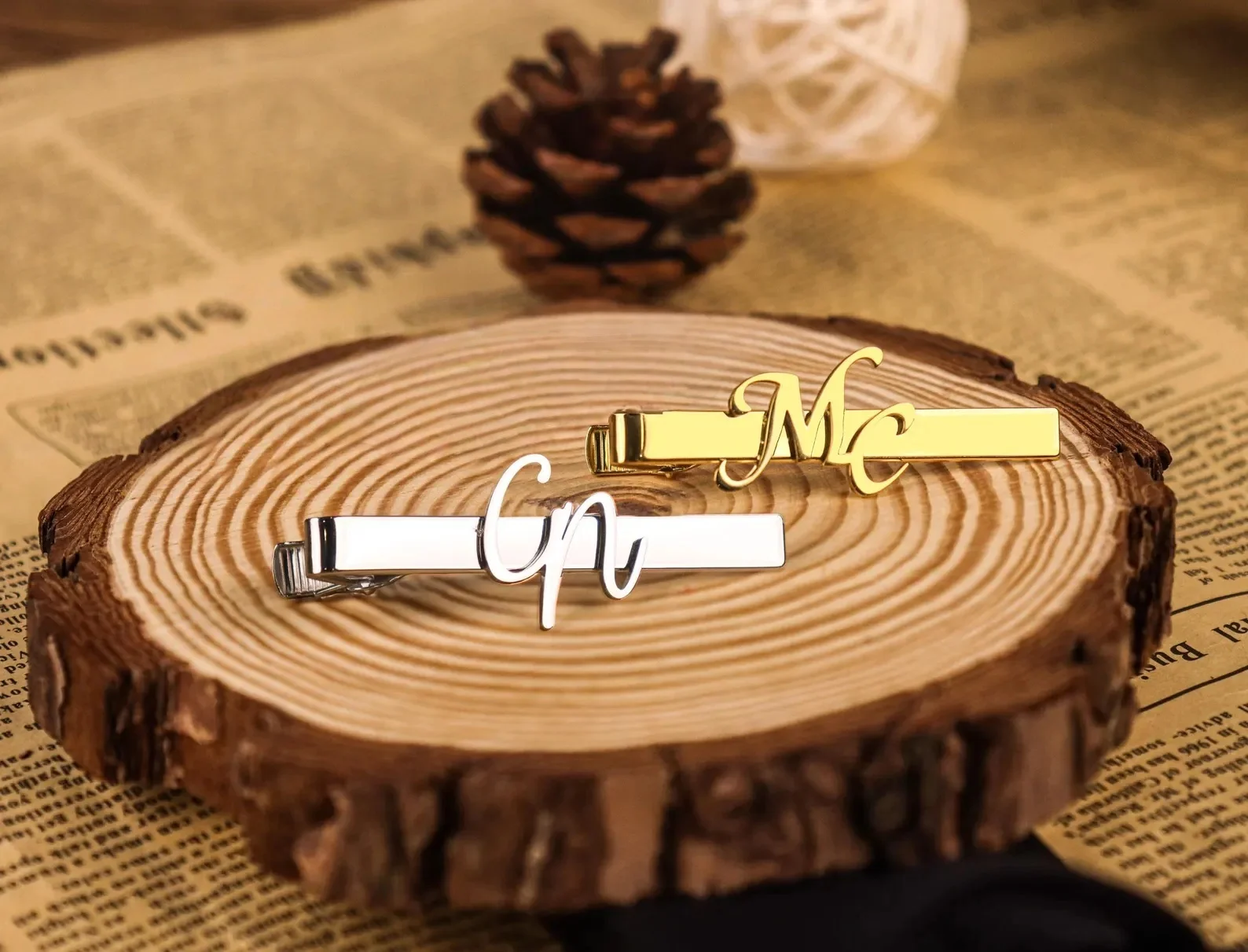 Sipuris Benutzerdefinierte Initial Name Krawattenklammer für Männer, Edelstahl, personalisierter Krawattenverschluss, trendiger Hip-Hop-Schmuck, Hochzeitsgeschenke