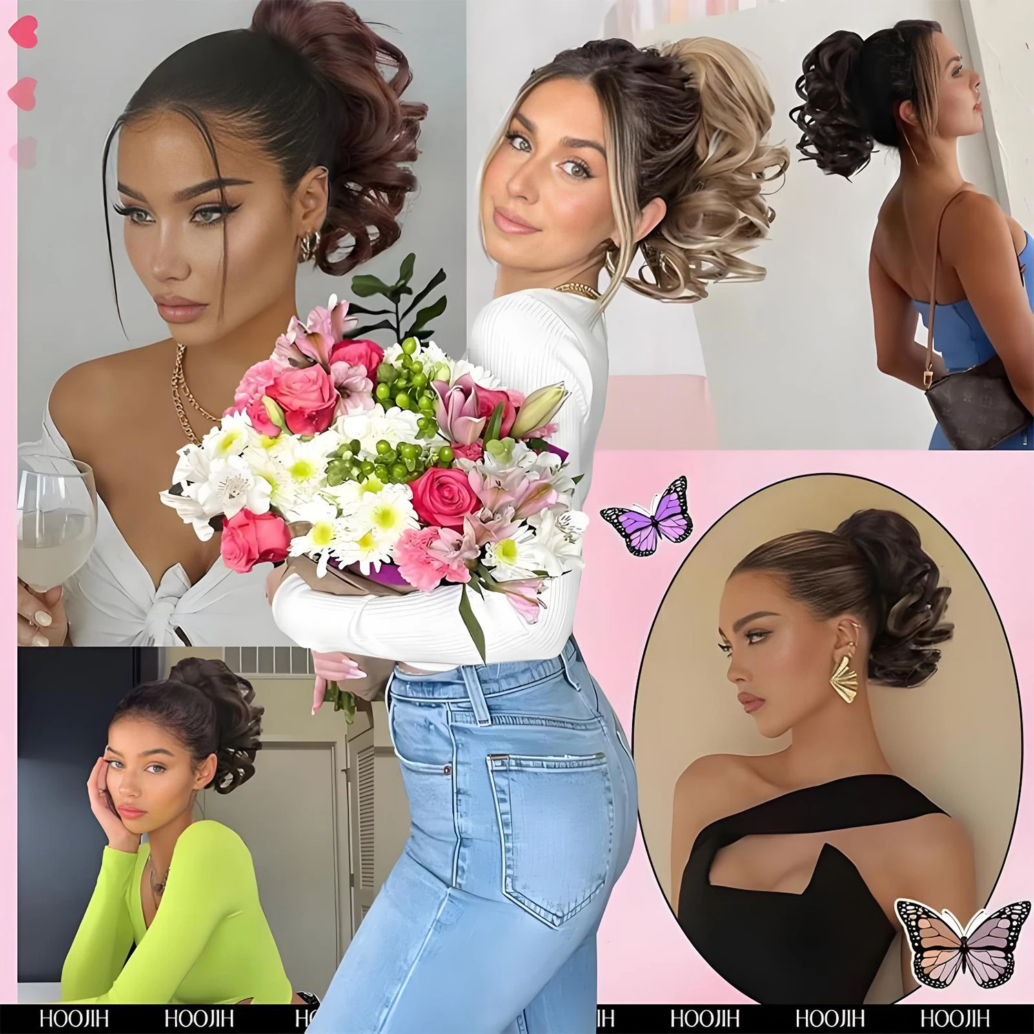 10 Zoll synthetische kurze gewellte lockige Pferdeschwanz Klaue Clip-in-Haarverlängerung braun blond schwarz Haarteil für Frauen