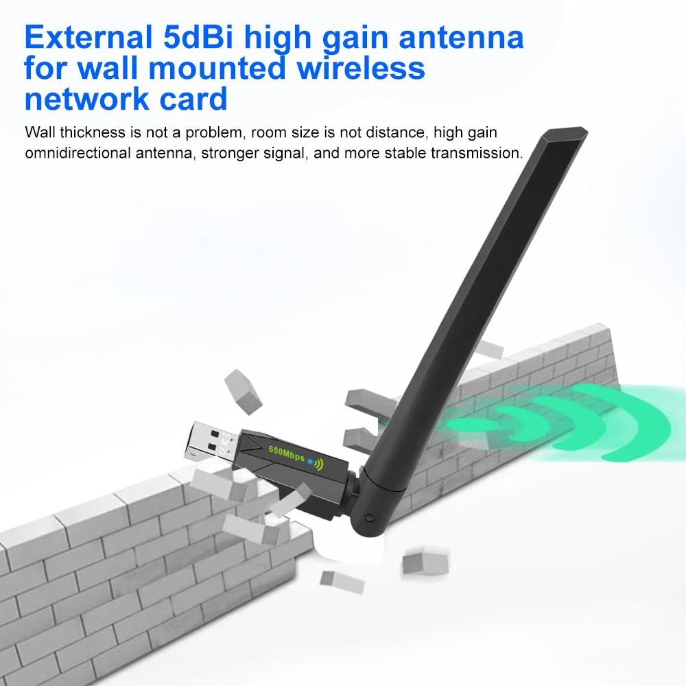 650 Мбит/с USB Wi-Fi адаптер двухдиапазонный 2,4G 5 ГГц беспроводная сетевая карта RTL8811CU USB Wi-Fi антенный адаптер Wi-Fi приемник передатчик