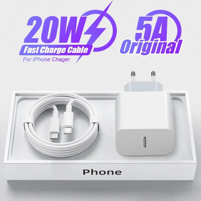 Caricatore PD Caricatore USB C a ricarica rapida da 20 W per iPhone 15 14 13 Pro Max Mini X XS Adattatore di alimentazione per caricabatterie per telefono di tipo C a ricarica rapida