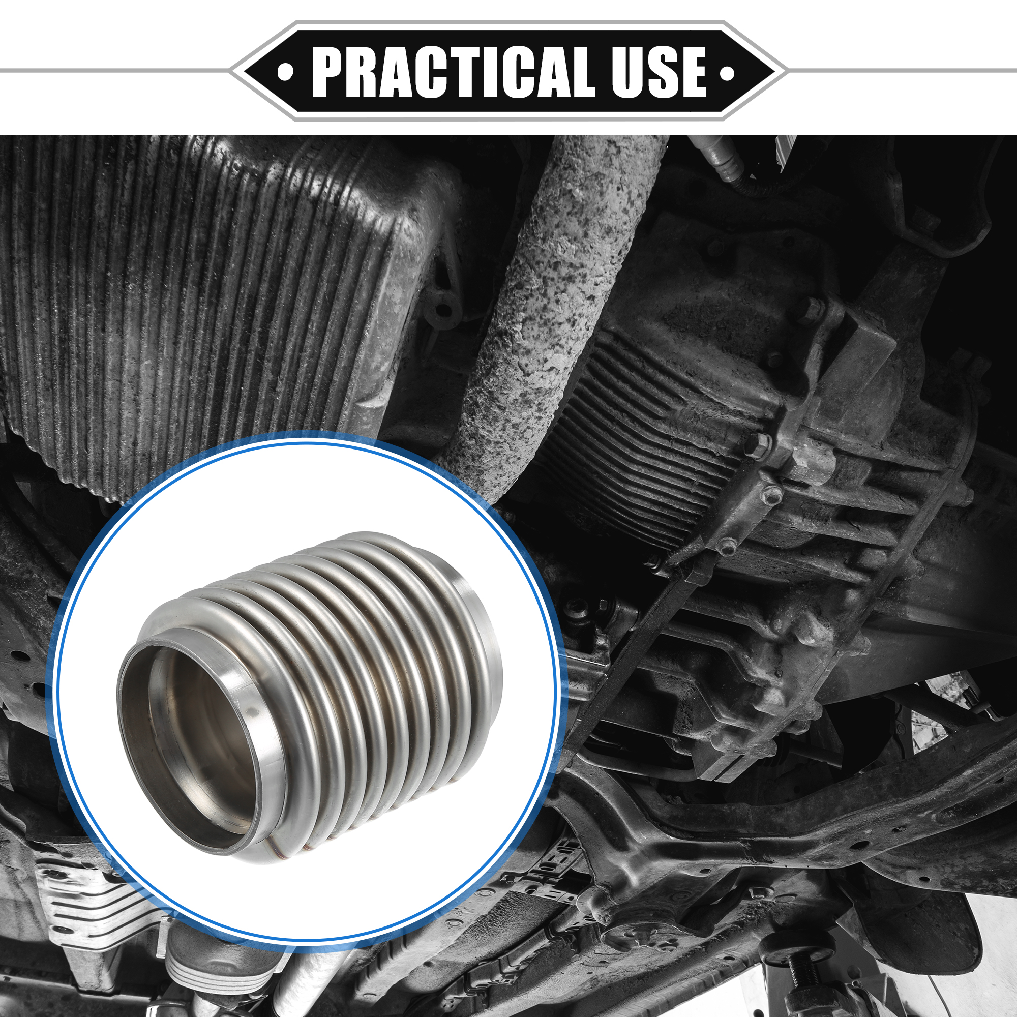 UXCELL 38 ミリメートル/45 ミリメートル/50 ミリメートル/60 ミリメートル車の排気フレキシブルパイプ排気フレックスコネクタパイプベローズユニバーサル耐久性のあるステンレス鋼